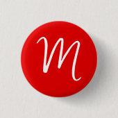 Initial Letter Monogram Stylish Red White Button (Vorderseite)