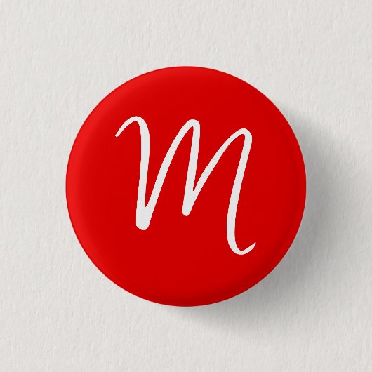 Initial Letter Monogram Stylish Red White Button (Vorderseite)