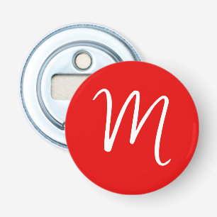 Initial Letter Monogram Stylish Red White Flaschenöffner