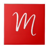 Initial Letter Monogram Stylish Red White Fliese (Vorderseite)