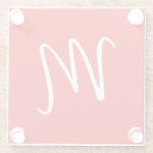 Initial Letter Monogram Stylish Red White Glasuntersetzer (Rückseite)