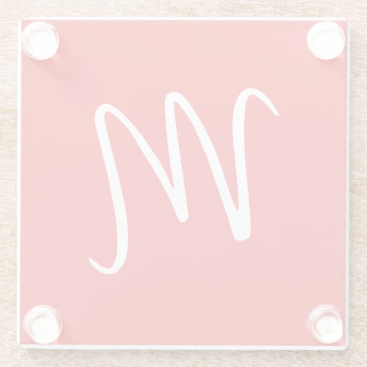 Initial Letter Monogram Stylish Red White Glasuntersetzer (Rückseite)