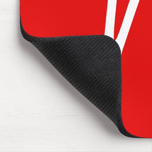 Initial Letter Monogram Stylish Red White Mousepad (Ecke)