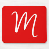 Initial Letter Monogram Stylish Red White Mousepad (Vorne)