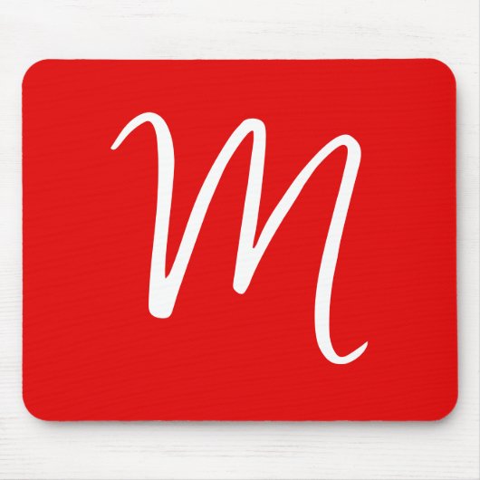 Initial Letter Monogram Stylish Red White Mousepad (Vorne)