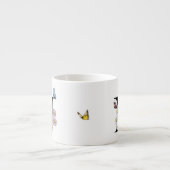 Initial Letter N Floral Butterfly Monogramm Espressotasse (Vorderseite)