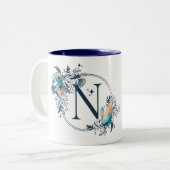 Initial - Letter N Zweifarbige Tasse (Vorderseite Links)