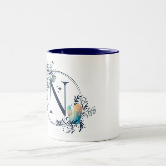 Initial - Letter N Zweifarbige Tasse (Mittel)