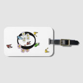 Initial Letter O Floral Butterfly Monogramm Gepäckanhänger (Vorderseite (Horizontal))