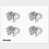 Initial Letter P Angel Monogram Rechteckiger Aufkleber (Blatt)