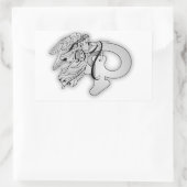 Initial Letter P Angel Monogram Rechteckiger Aufkleber (Tasche)