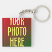 Initial Letter Pink-Camouflage Hinzufügen Ihres Fo Schlüsselanhänger (Rückseite)