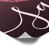 Initial Letter Pink Script Foto Name Monogram Poster (Ecke)