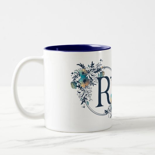 Initial - Letter R Zweifarbige Tasse (Links)