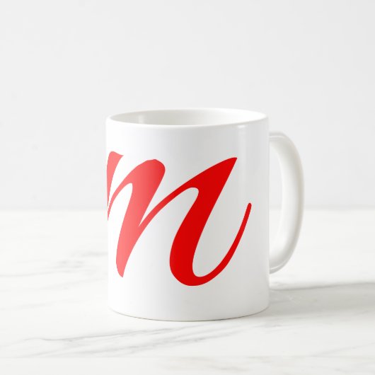 Initial letter red monogram professional modern kaffeetasse (VorderseiteRechts)