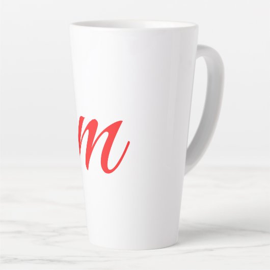 Initial letter red monogram professional modern milchtasse (Rechte Ecke)