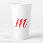 Initial letter red monogram professional modern milchtasse (Vorderseite)