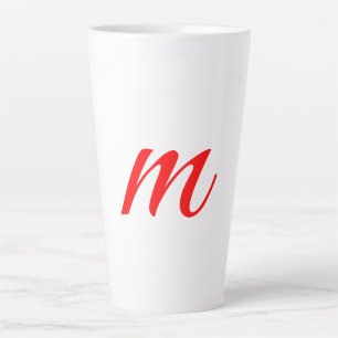 Initial letter red monogram professional modern  milchtasse