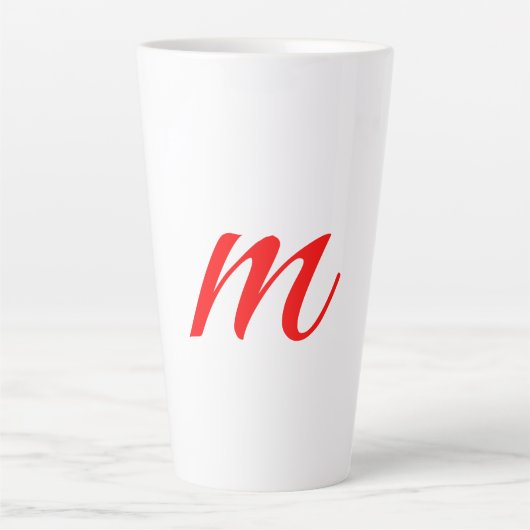 Initial letter red monogram professional modern milchtasse (Vorderseite)