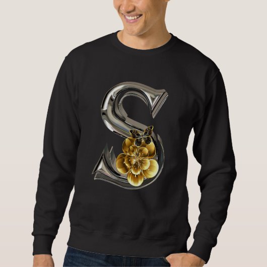 Initial Letter S Monogram with Yellow Flowers and  Sweatshirt (Vorderseite)