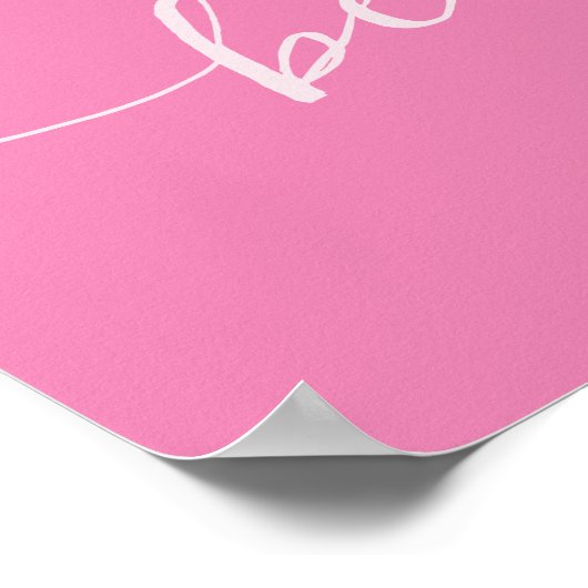 Initial Letter Stilvoll, Hot Pink Name Monogram Poster (Ecke)