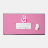 Initial Letter Stilvoll, Hot Pink Name Monogram Schreibtischunterlage (Tastatur & Maus)