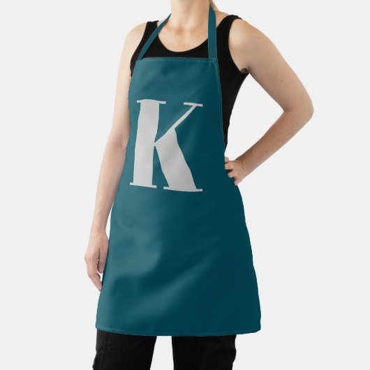 Initial Letter | Teal Monogram Modern Stylish Cool Schürze (InSitu)