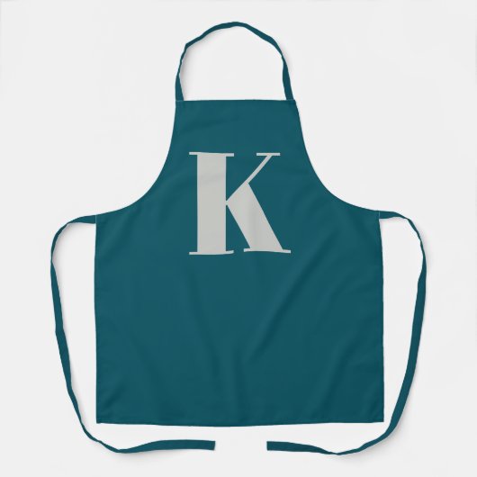 Initial Letter | Teal Monogram Modern Stylish Cool Schürze (Vorderseite)