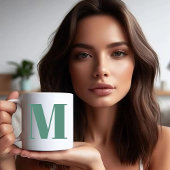 Initial Letter | Trendy modern monogran Zweifarbige Tasse