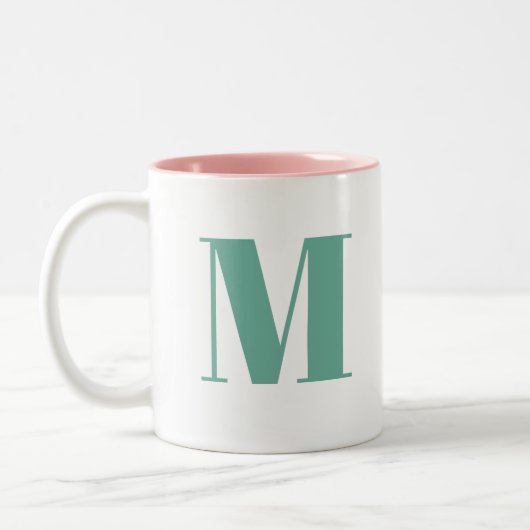 Initial Letter | Trendy modern monogran Zweifarbige Tasse (Links)
