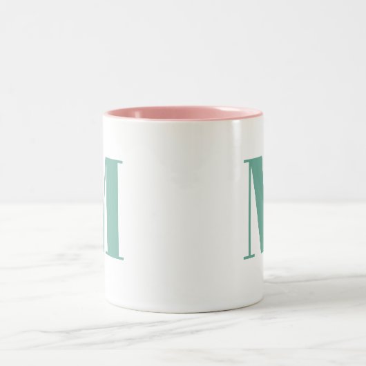 Initial Letter | Trendy modern monogran Zweifarbige Tasse (Mittel)