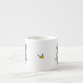 Initial Letter U Floral Butterfly Monogramm Espressotasse (Vorderseite)