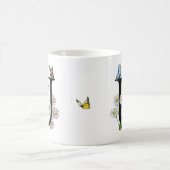 Initial Letter U Floral Butterfly Monogramm Kaffeetasse (Mittel)