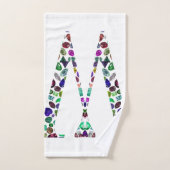 Initial Letter W Gemstone Design Badhandtuch Set (Handtuch)