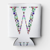 Initial Letter W Gemstone Design Dosenkühler (Vorderseite)