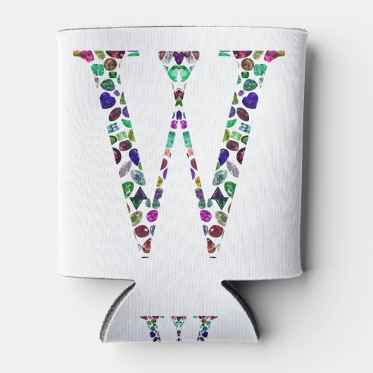 Initial Letter W Gemstone Design Dosenkühler (Vorderseite)