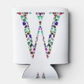 Initial Letter W Gemstone Design Dosenkühler (Rückseite)