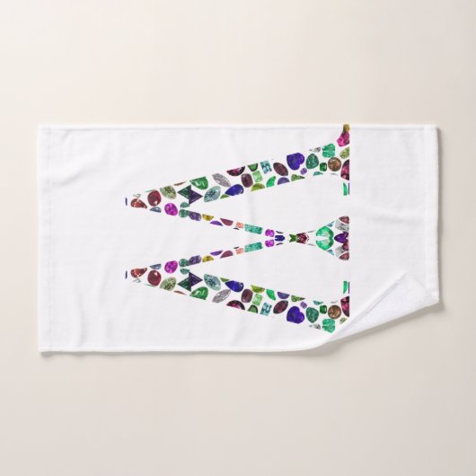 Initial Letter W Gemstone Design Handtuch (Handtuch)
