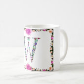 Initial Letter W Gemstone Design Kaffeetasse (VorderseiteRechts)