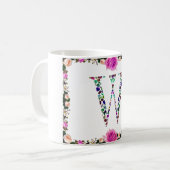 Initial Letter W Gemstone Design Kaffeetasse (Vorderseite Links)