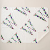 Initial Letter W Gemstone Design Sherpadecke (Vorderseite (Horizontal))