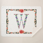 Initial Letter W Gemstone Design Sherpadecke (Vorderseite (Horizontal))
