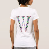 Initial Letter W Gemstone Design T-Shirt (Rückseite)