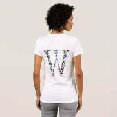 Initial Letter W Gemstone Design T-Shirt (Schwarz voll)