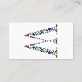Initial Letter W Gemstone Design Visitenkarte (Rückseite)