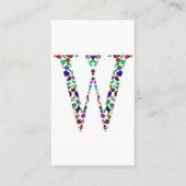 Initial Letter W Gemstone Design Visitenkarte (Vorderseite)