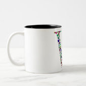 Initial Letter W Gemstone Design Zweifarbige Tasse (Links)