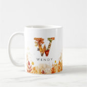 Initial Letter W Herbstlaubs Monogram Kaffeetasse (Links)