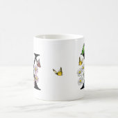 Initial Letter X Floral Butterfly Monogramm Kaffeetasse (Mittel)