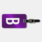 Initial lila gebürstetes Metallisches Monogramm Gepäckanhänger (Vorderseite horizontal)